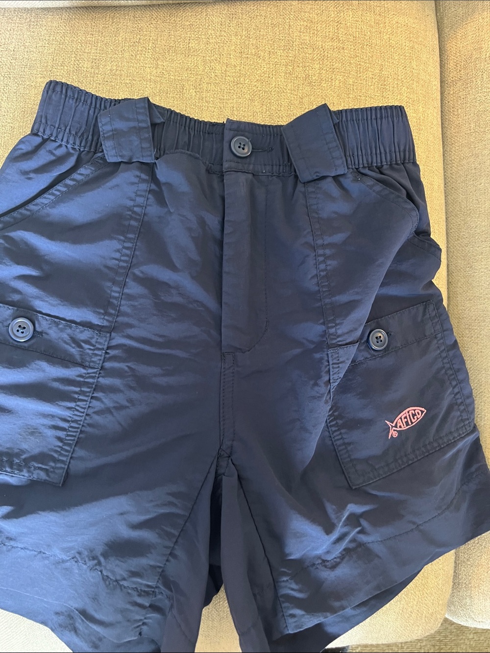 AFTCO Navy Blue Kids Fishing Shorts